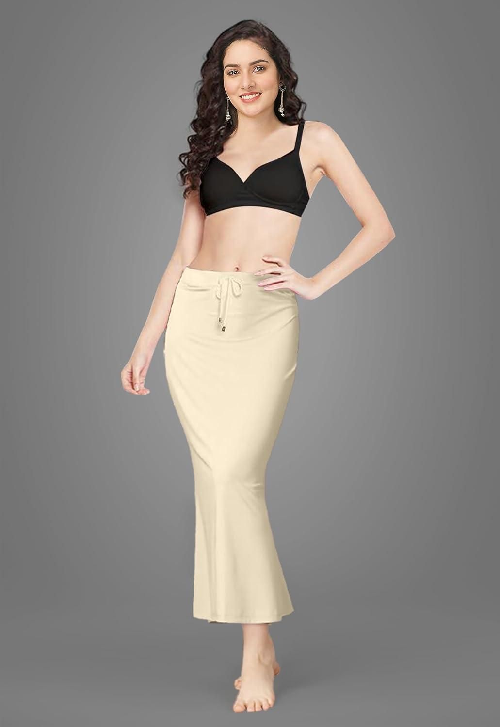 Mehrang Microfiber Saree Shapewear Petticoat for Women, Cotton Blended  Shape Wear Dress for Saree (S, APPRICOT) : : Fashion